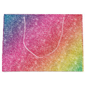 Kleurrijke Roze Rood Gele Regenboog Glitter Sparkl Groot Cadeauzakje (Voorkant)
