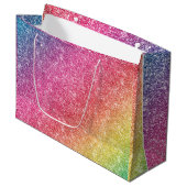 Kleurrijke Roze Rood Gele Regenboog Glitter Sparkl Groot Cadeauzakje (Voorkant Gekanteld)