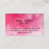 Kleurrijke Roze Rook Vape Shop Visitekaartje (Achterkant)