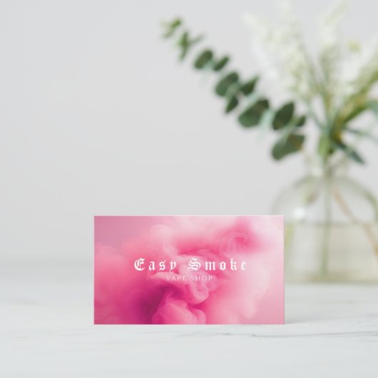 Kleurrijke Roze Rook Vape Shop Visitekaartje (Staand voorkant)