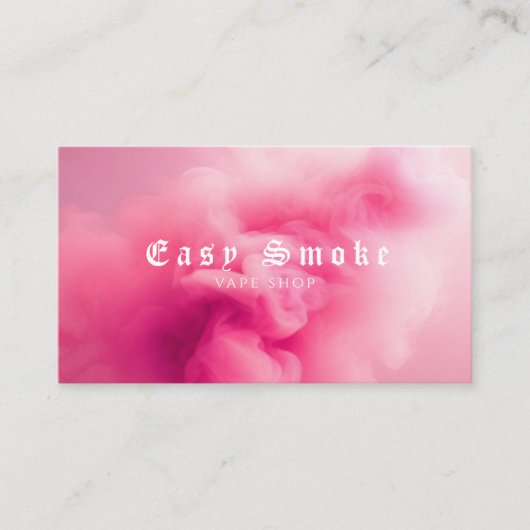 Kleurrijke Roze Rook Vape Shop Visitekaartje (Voorkant)