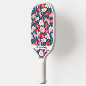 Kleurrijke roze roze flessenpatroon Alle aangepast Pickleball Paddle (Links)