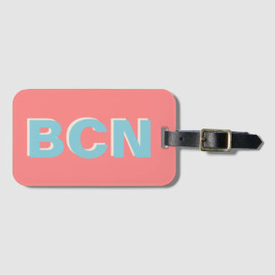 Kleurrijke Roze Schaduw Modern Monogram Initiaal Bagagelabel