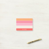 Kleurrijke Roze Sinaasappel Gepersonaliseerde Kleu Post-it® Notes (Op bureau)