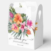 Kleurrijke Roze Sinaasappel Tropische Bloemen Brui Bedankdoosjes (Geopend)