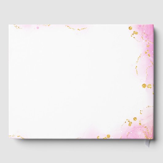 Kleurrijke Roze Sinaasappel Tropische Bloemen Brui Gastenboek (Achterkant)