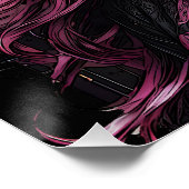 Kleurrijke Roze Suiker Schedel geen p3 Glanzend Po Perfect Poster (Hoek)