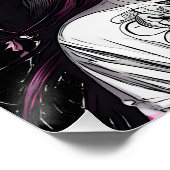 Kleurrijke Roze Suikerschedel geen p4 Glanzend Pos Perfect Poster (Hoek)