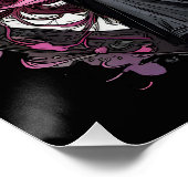 Kleurrijke Roze Suikerschedel geen p5 Glanzend Pos Perfect Poster (Hoek)