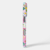 Kleurrijke Roze Tuin Met Initialen Case-Mate iPhone Case (Achterkant / Rechts)