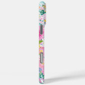 Kleurrijke Roze Tuin Met Initialen Case-Mate iPhone Case (Achterkant / Rechts)