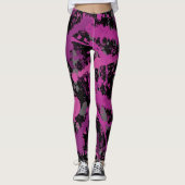 Kleurrijke Roze Verf Splatter Leggings (Voorkant)