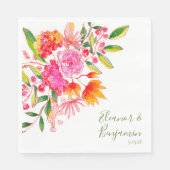 Kleurrijke roze Waterverf - Aangepast huwelijk Servet (Voorkant)