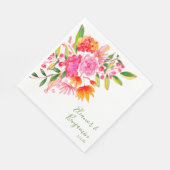 Kleurrijke roze Waterverf - Aangepast huwelijk Servet (Hoek)