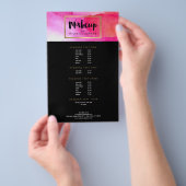 Kleurrijke Roze Waterverf Make-up Artist Flyer (Hand)