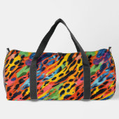 Kleurrijke Roze Wilde Dierenprint Rainbow geschild Plunjezak (Achterkant)
