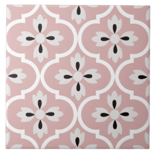 Kleurrijke roze, witte Spaanse Middellandse Zee Tegeltje