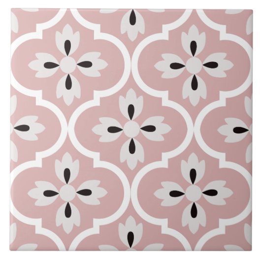 Kleurrijke roze, witte Spaanse Middellandse Zee Tegeltje (Voorkant)