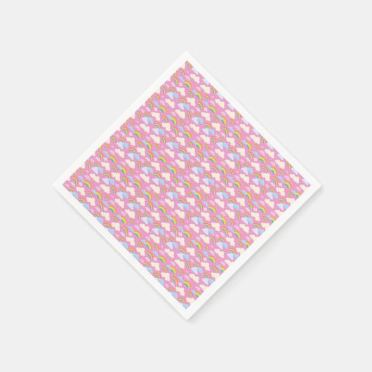 Kleurrijke roze wolken en regenbogen servet (Hoek)