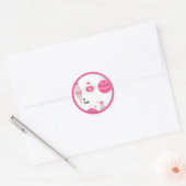 Kleurrijke Roze & Zwarte Kerst stickers voor Gesch (Envelop)