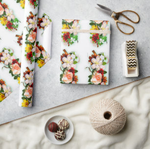 Kleurrijke Rozen Bloemen Elegant Modern Gift Cadeaupapier