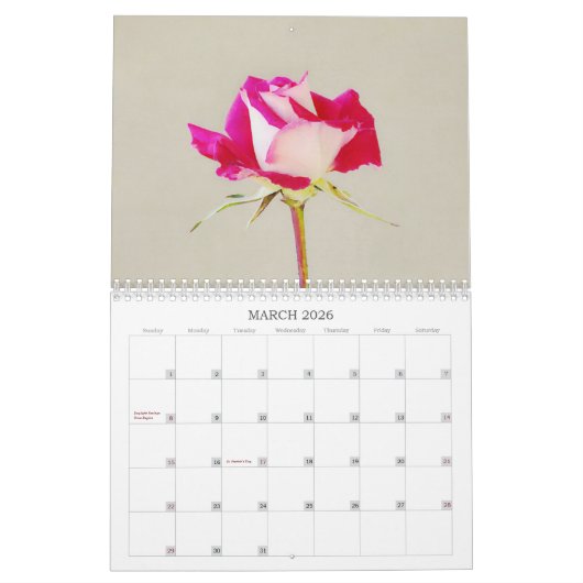 Kleurrijke Rozen Bloemenkalender Kalender (Mar 2026)
