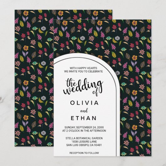 Kleurrijke rozen bloesems floral Weddenschap Kaart (Voorkant / Achterkant)