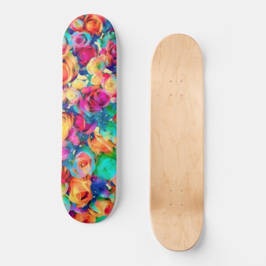 Kleurrijke Rozen Bouquet Skateboard - Kunst (Voorkant)