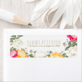 Kleurrijke  Rozen boven wit Etiket (Insitu)