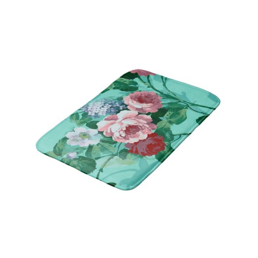 Kleurrijke Rozen en bloemen Badmat (Gekanteld)