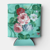 Kleurrijke Rozen en bloemen Blikjeskoeler (Voorkant)