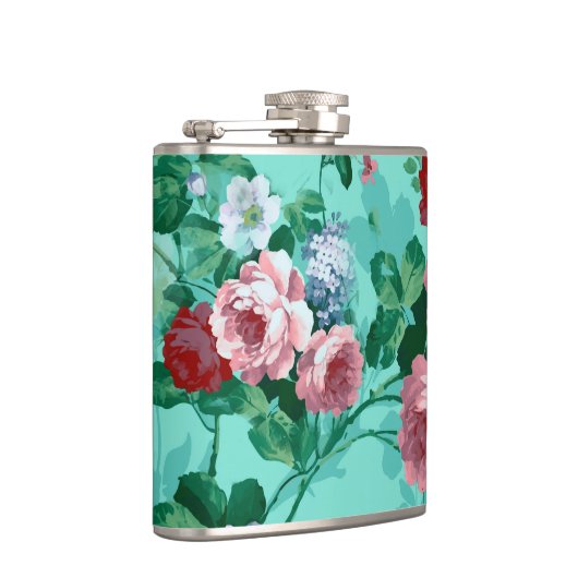 Kleurrijke Rozen en bloemen Heupfles (Rechts)