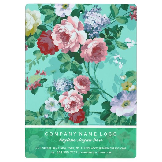 Kleurrijke Rozen en bloemen Klembord (Achterkant)