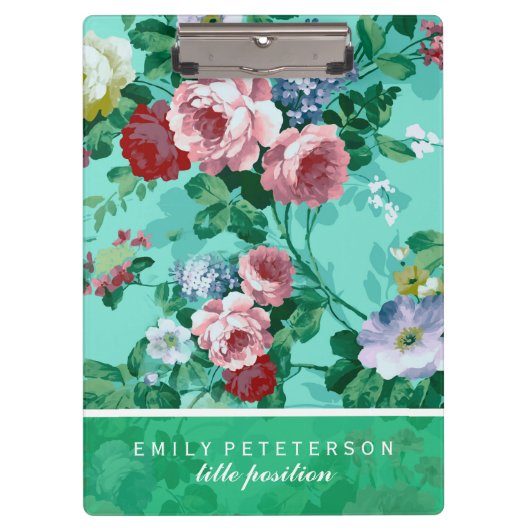 Kleurrijke Rozen en bloemen Klembord (Voorkant)