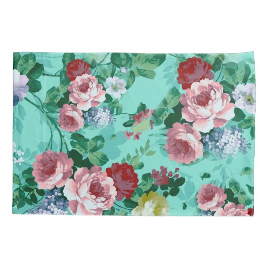 Kleurrijke Rozen en bloemen Kussensloop (Achterkant)