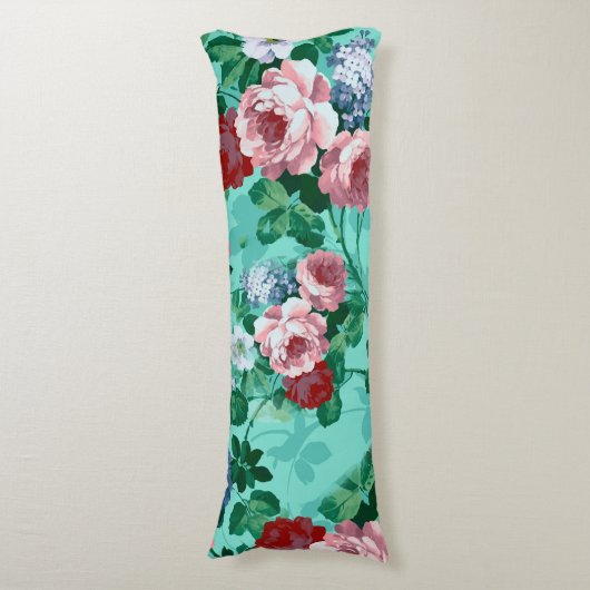 Kleurrijke Rozen en bloemen Lichaamskussen (Voorkant Verticaal)