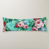 Kleurrijke Rozen en bloemen Lichaamskussen (Voorkant)