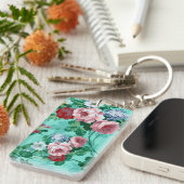 Kleurrijke Rozen en bloemen Sleutelhanger (Voorkant Rechts)