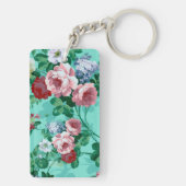 Kleurrijke Rozen en bloemen Sleutelhanger (achterkant)
