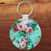 Kleurrijke Rozen en bloemen Sleutelhanger (Voorkant)