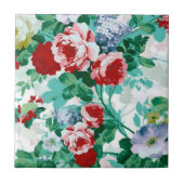 Kleurrijke Rozen en bloemen Tegeltje (Voorkant)