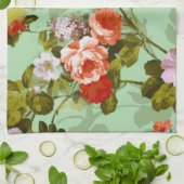 Kleurrijke Rozen en bloemen Theedoek (Gevouwen)