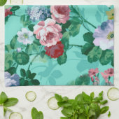 Kleurrijke Rozen en bloemen Theedoek (Gevouwen)