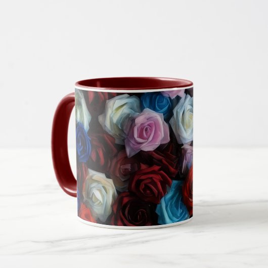Kleurrijke Rozen Flower Art Mok Cup (Voorkant links)