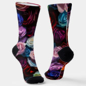 Kleurrijke Rozen Flower Art op Crazy Sokken (Gebogen)