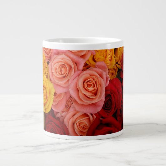Kleurrijke Rozen Grote Koffiekop (Voorkant)