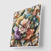 Kleurrijke Rozen in decoratieve bloemschikken Vierkante Klok (Hoek)
