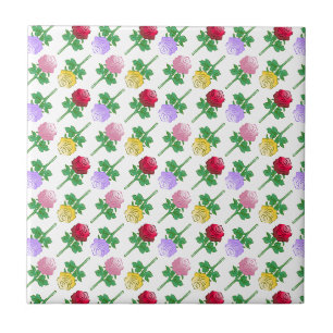 Kleurrijke rozen in een mooi patroon tegeltje
