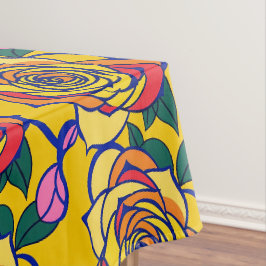 Kleurrijke Rozen In Een Pop Art Stijl Tafelkleed
