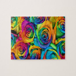 Kleurrijke Rozen Jigzaag Puzzle Legpuzzel